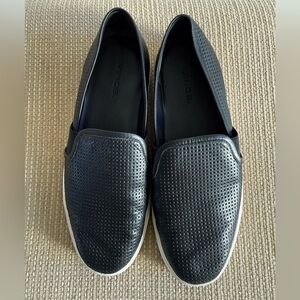 Vince Black Perforated Slip-On Sneakers